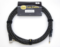 Гитарный кабель Lex Cable Classique черно-белый (прямой-угловой)
