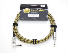 Гитарный кабель Lex Cable Classique твидовый желтый (прямой-угловой)